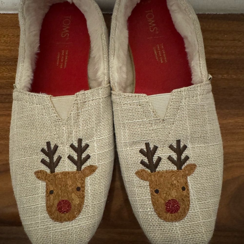 Toms Textured Cream Slippers